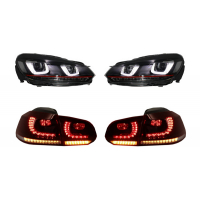 [Fényszórók és hátsó lámpák Full LED VW Golf 6 VI (2008-2013) R20 U Design dinamikus szekvenciális kanyarodólámpa LHD ]