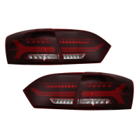[Hátsó lámpák LED VW Jetta Mk6 VI (2012-2014) Dinamikus Flowing Irányjelzők Piros Smoke]